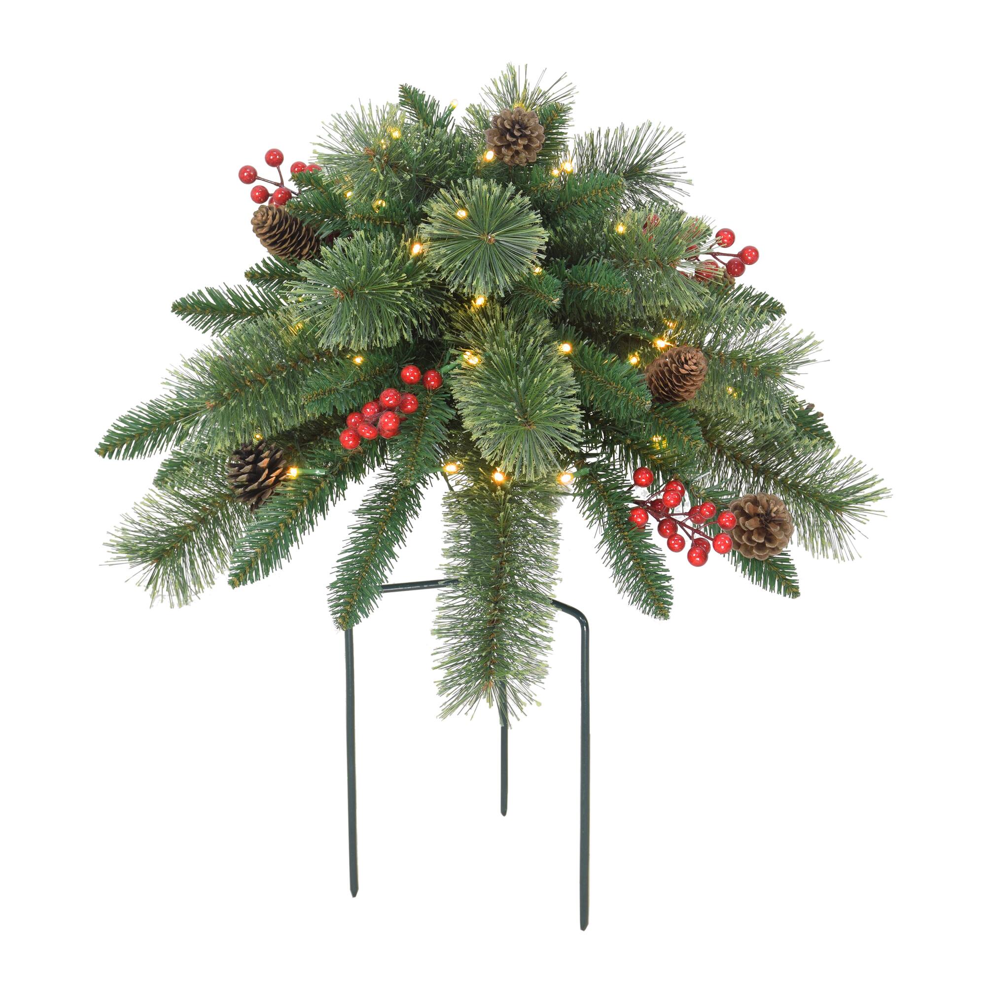 18" Pre-Lit LED Cashmere Branch Urn Filler